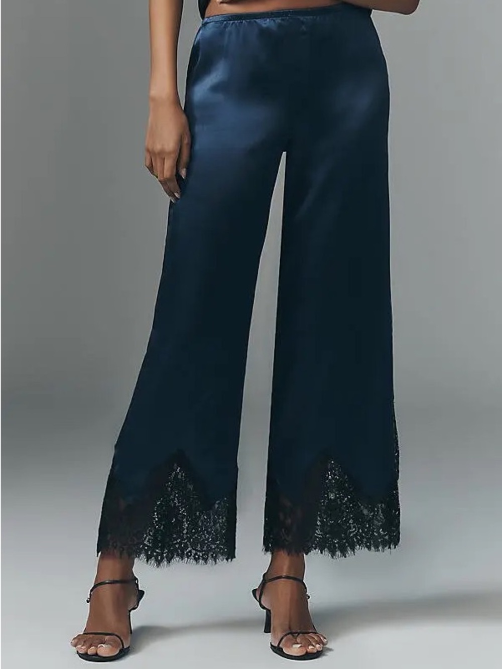 Reformation Carolina Silk Lace Pants Navy XS NWT